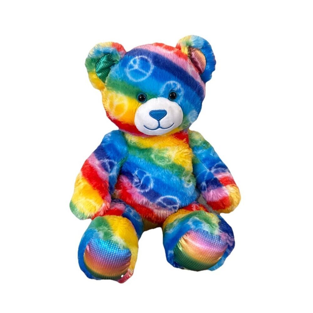 Build-A-Bear Rainbow Peace Bear 25th Year Celebration 2022 Primary Colors